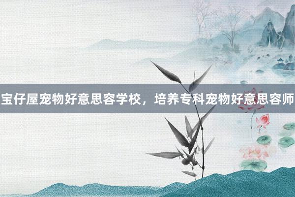 宝仔屋宠物好意思容学校，培养专科宠物好意思容师