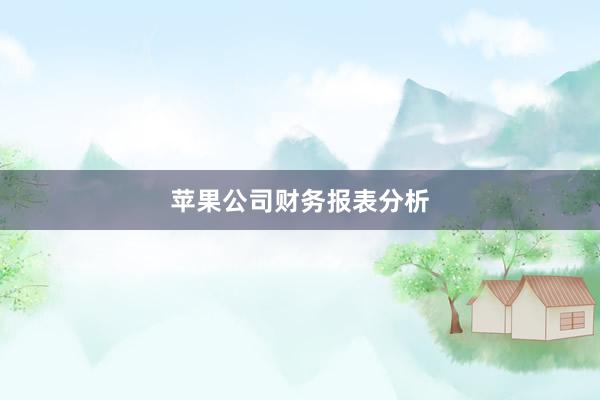 苹果公司财务报表分析